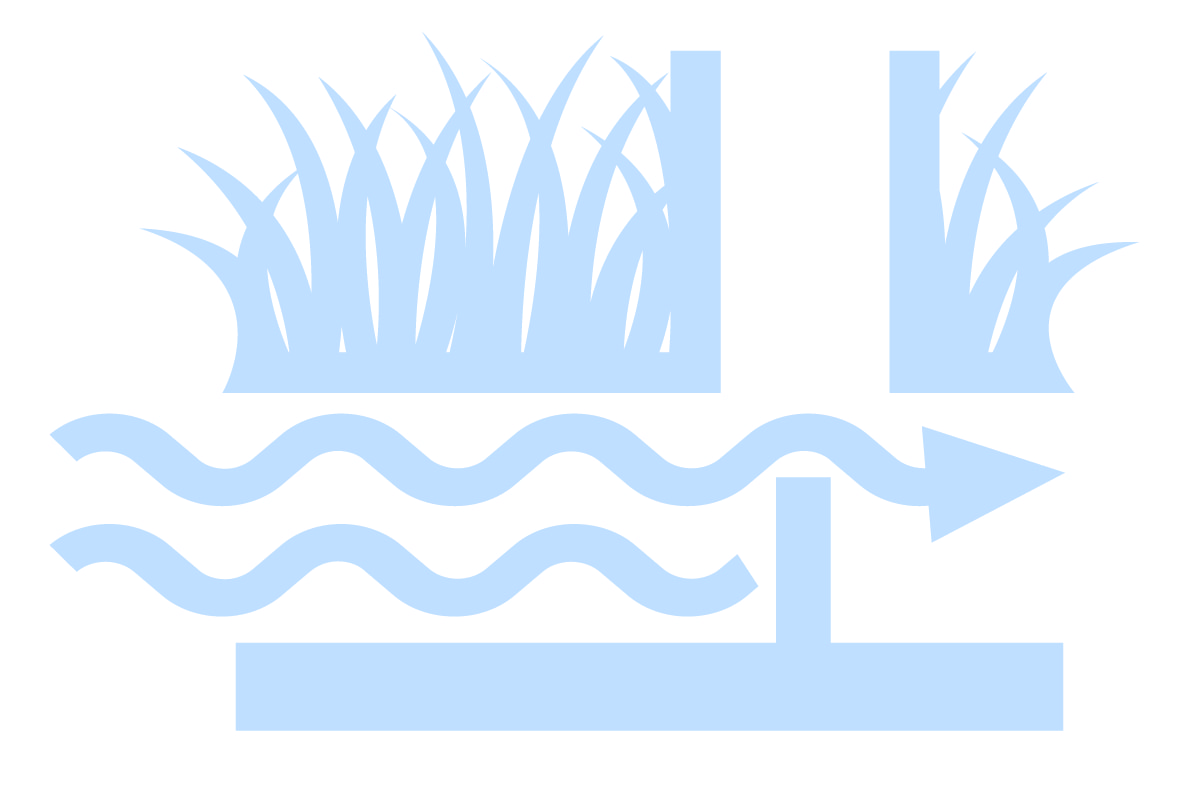 Light blue drainage water management icon