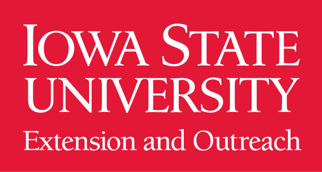 Iowa State University Extension and Outreach red and white logo