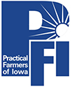 Logo of Practical Farmers of Iowa, a partner of the Regional Conservation Partnership Program with IAWA