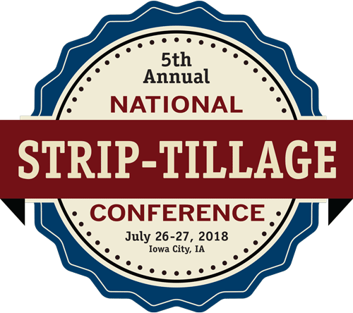 Red and navy blue logo of the 5th Annual National Strip-Tillage Conference