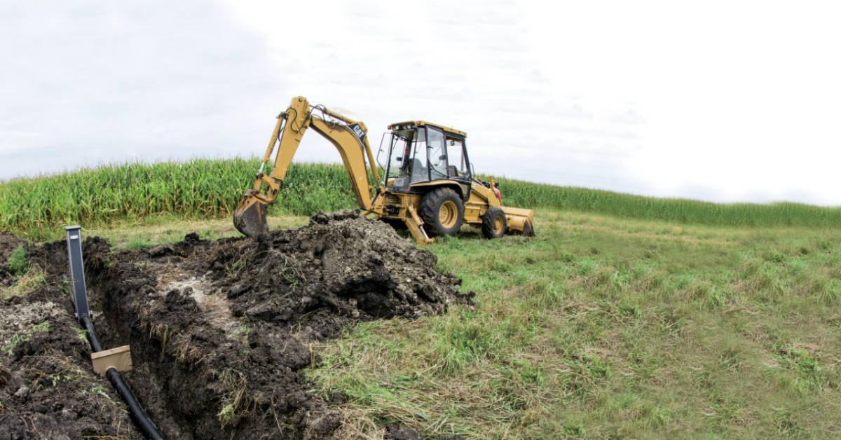 Digging Bioreactor in Iowa