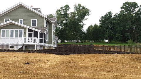 Compost in a back yard that has not yet been integrated.